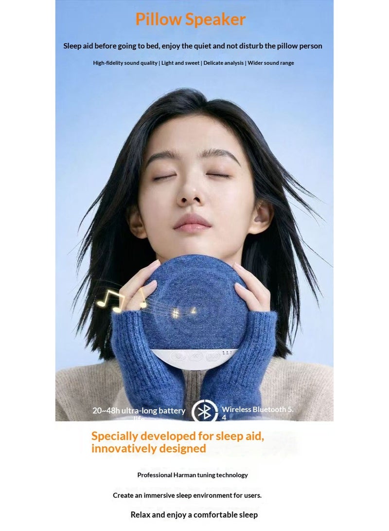 مكبر صوت بلوتوث ميني مخصص للنوم، تصميم صامت ومضوضاء بيضاء طبيعية ذكية، مكبر صوت بلوتوث مساعدة على النوم، مساعد نوم مضغوط عالي الجودة - Image 3